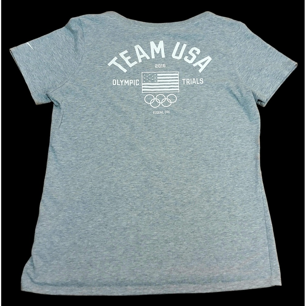 Women's Nike 2016 Olympic Trials Oregon Drifit Tee T-Shirt Gray Team USA Large